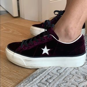 Converse all star Velvet platform sneaker
